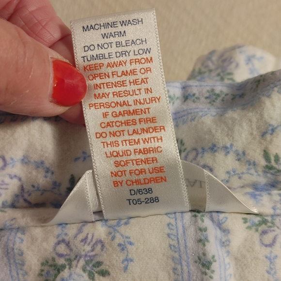 USA Fundamentals Night Gown Blue Design Size 2x Cotton 2 Button Pocket - Picture 11 of 11